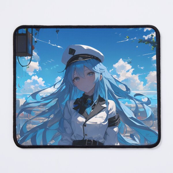 Item preview, Esdeath Akame Ga Kill Rooftop Calm Sky Blue Hair Uniform designed and sold by Spraykart.