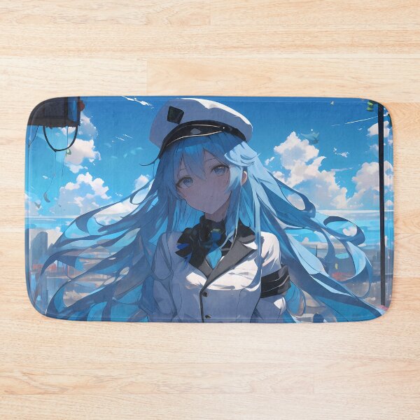 Item preview, Esdeath Akame Ga Kill Rooftop Calm Sky Blue Hair Uniform designed and sold by Spraykart.