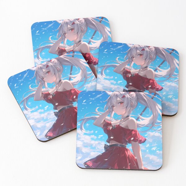 Item preview, Ayanami Azur Lane Red Dress Umbrella Ocean Windy Summer designed and sold by Spraykart.
