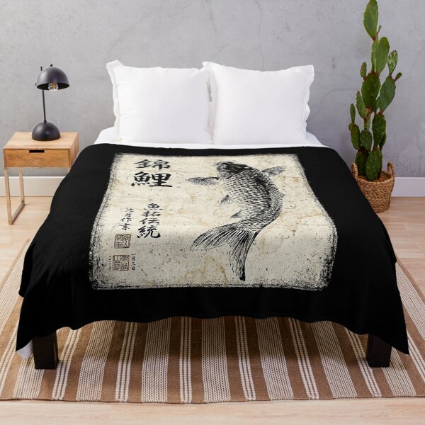 Item preview, Koi Carp Japanese Calligraphy Sumi-e Gyotaku designed and sold by titanlevi.