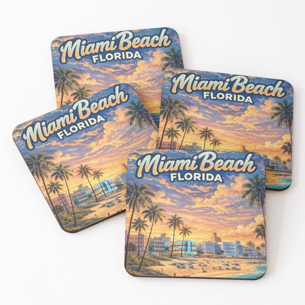 Item preview, Miami Beach Florida Retro Summer Sunset designed and sold by clintang.