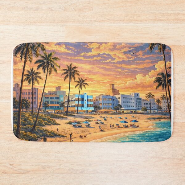 Item preview, Miami Beach Florida Retro Summer Sunset designed and sold by clintang.
