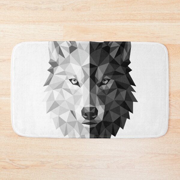 Item preview, Geometric Wolf Low Poly Abstract Animal Art Black and White designed and sold by Krfto.