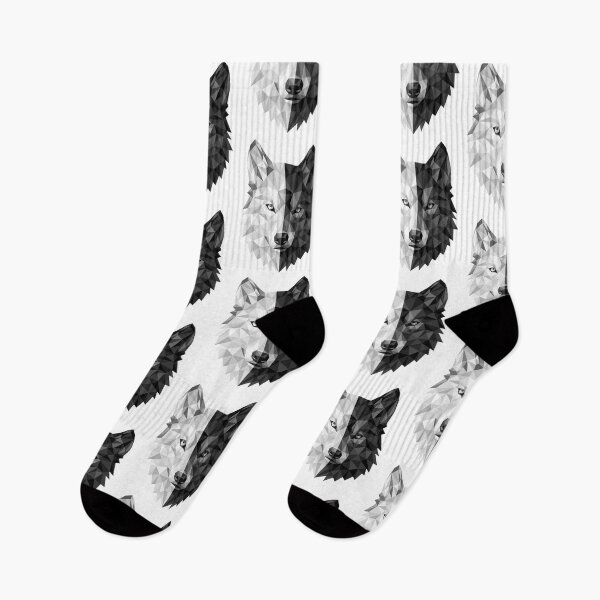 Item preview, Geometric Wolf Low Poly Abstract Animal Art Black and White designed and sold by Krfto.