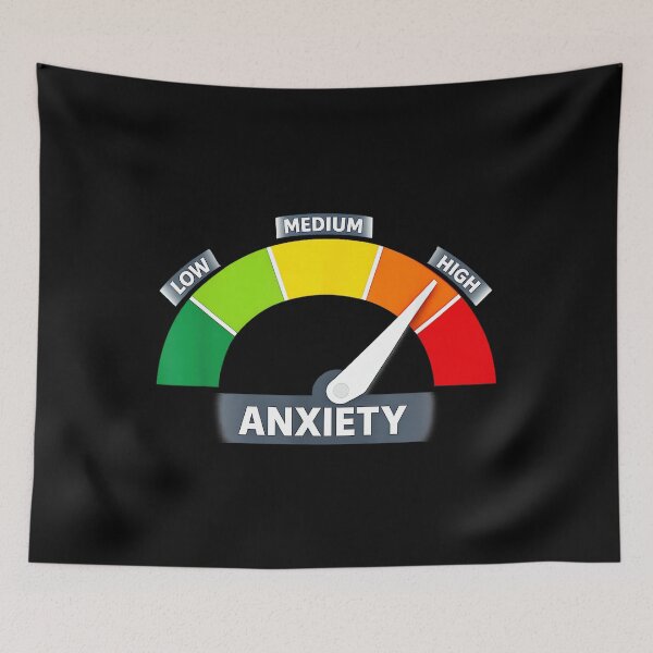 Item preview, Funny Anxiety Meter Level High Mental Health Awareness Art designed and sold by DorisSPipkin.