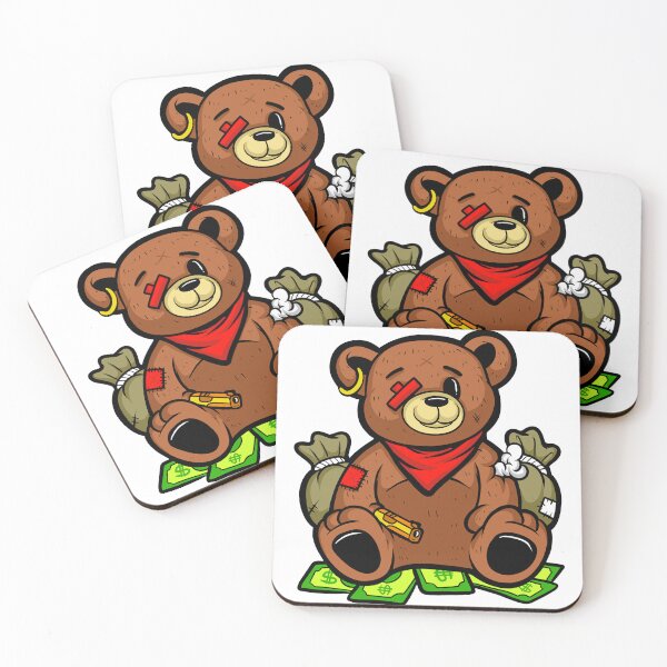 Item preview, Outlaw Teddy Bear Money Gang Street Cartoon Design designed and sold by SeriouslyArtistical.
