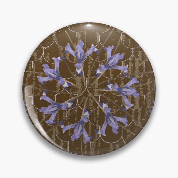Item preview, First Spring Flower Radials on Brown Barn Tin Fish Scales designed and sold by Digitalmyth's Designs.