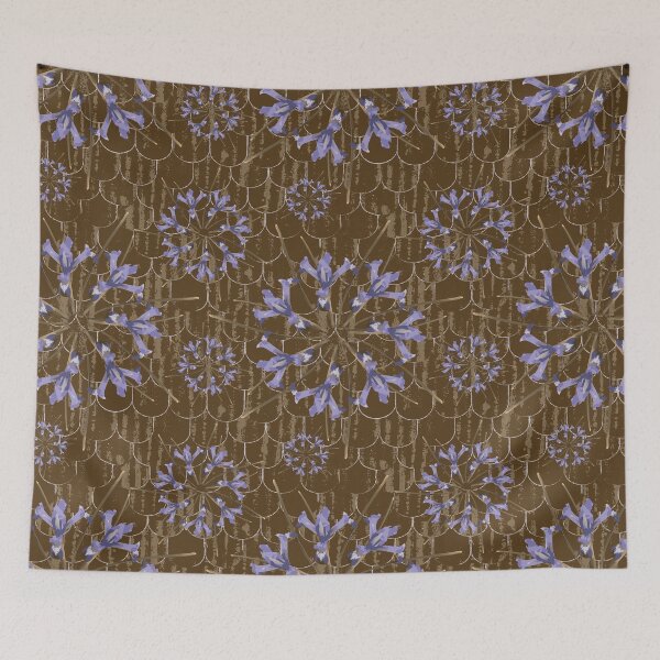 Item preview, First Spring Flower Radials on Brown Barn Tin Fish Scales designed and sold by Digitalmyth's Designs.