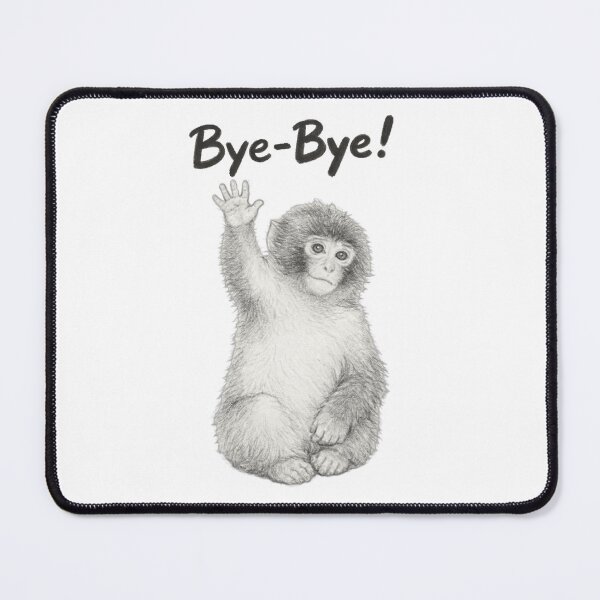 Item preview, Bye-Bye! Waving Punch the Japanese Macaque Sketch - Cute Snow Monkey designed and sold by aycemandesigns.