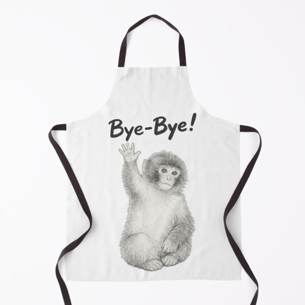 Item preview, Bye-Bye! Waving Punch the Japanese Macaque Sketch - Cute Snow Monkey designed and sold by aycemandesigns.