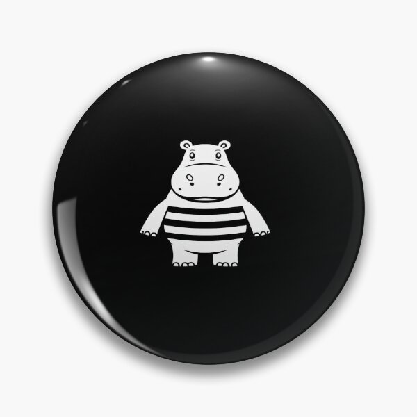 Item preview, Minimalist Hippo Illustration – Cute Black & White Animal Art for Modern Decor designed and sold by Bright Nest Studio.