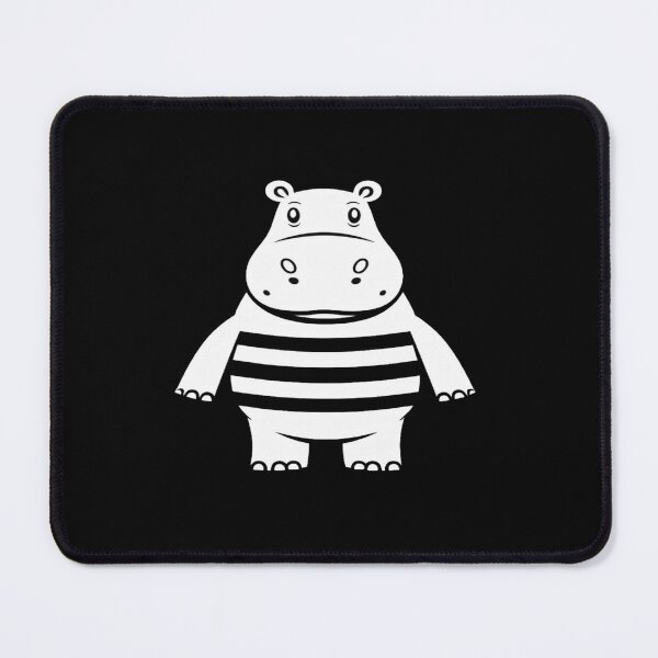 Item preview, Minimalist Hippo Illustration – Cute Black & White Animal Art for Modern Decor designed and sold by Bright Nest Studio.