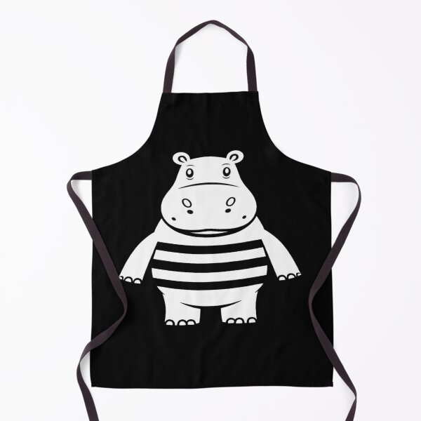 Item preview, Minimalist Hippo Illustration – Cute Black & White Animal Art for Modern Decor designed and sold by Bright Nest Studio.