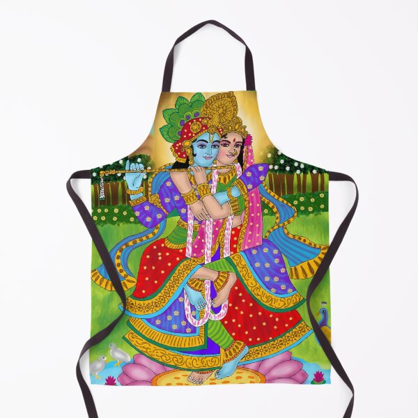 Item preview, Radha Krishna Romantic Devotional Art – Eternal Divine Love Illustration designed and sold by Harshit_Digital_Arts.