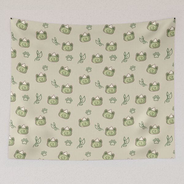 Item preview, Cute Matcha Cat Cake Roll Seamless Pattern designed and sold by BGMeYou.