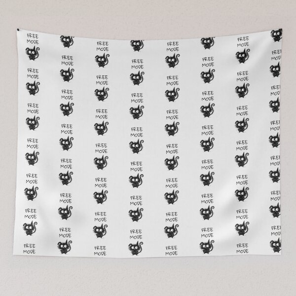Item preview, Funny Black Cat – Free Mode Mood | Doodle Cat Meme designed and sold by moodiecatshop.