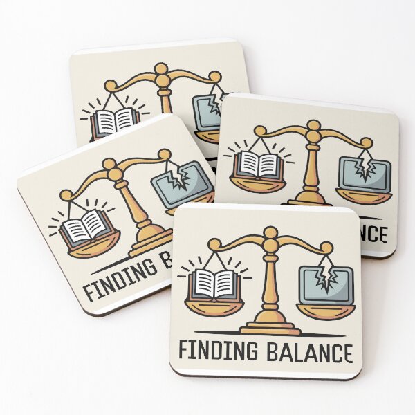 Item preview, Finding Balance Digital Detox Book vs Laptop designed and sold by PixelWaveBD.