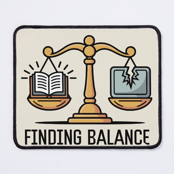 Item preview, Finding Balance Digital Detox Book vs Laptop designed and sold by PixelWaveBD.