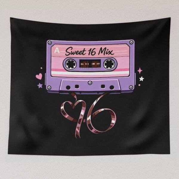 Item preview, Sweet 16 Mix Retro Cassette Tape Birthday designed and sold by SplashTastic.
