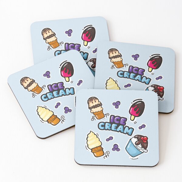 Item preview, Hand-Drawn Blueberry Ice Cream Treats designed and sold by lazypencil.art.