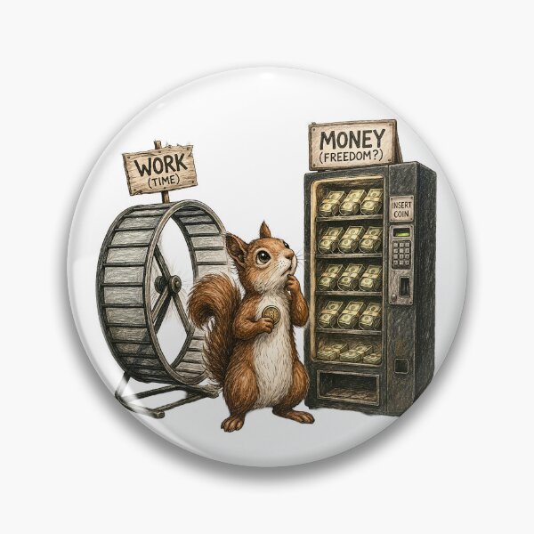 Item preview, Squirrel Work vs Money Sticker – Funny Life Choice Animal Humor Art designed and sold by Felixuss.