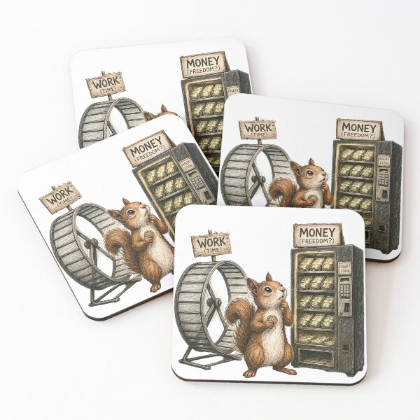 Item preview, Squirrel Work vs Money Sticker – Funny Life Choice Animal Humor Art designed and sold by Felixuss.
