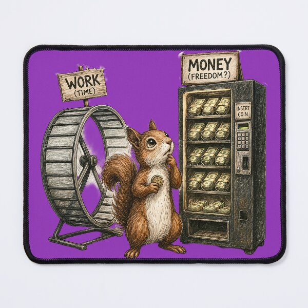 Item preview, Squirrel Work vs Money Sticker – Funny Life Choice Animal Humor Art designed and sold by Felixuss.