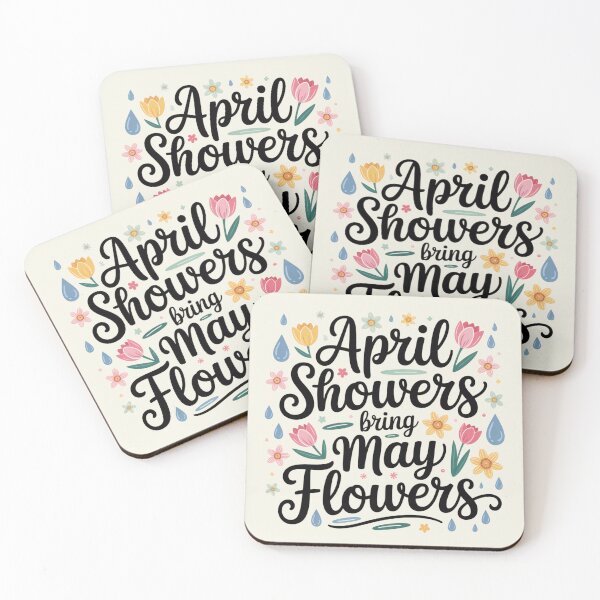 Item preview, April Showers Bring May Flowers | Spring Floral Quote Art designed and sold by Shanker-studio.