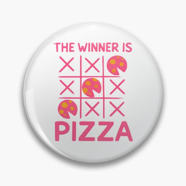 Item preview, Funny Tic Tac Toe Pizza Art — The Winner Is Pizza | Pink Kawaii Food Illustration designed and sold by Colorful-Garden.