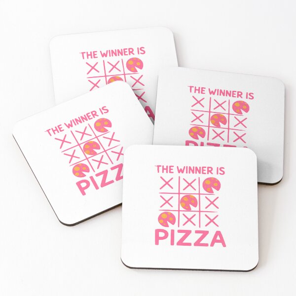 Item preview, Funny Tic Tac Toe Pizza Art — The Winner Is Pizza | Pink Kawaii Food Illustration designed and sold by Colorful-Garden.