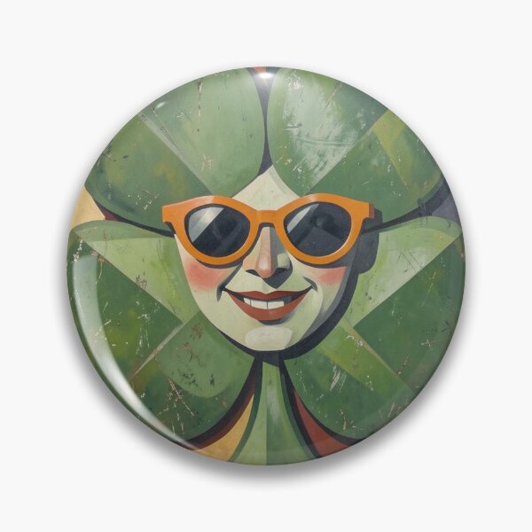 Item preview, Cubist Four-Leaf Clover with Sunglasses designed and sold by Bloomkept.