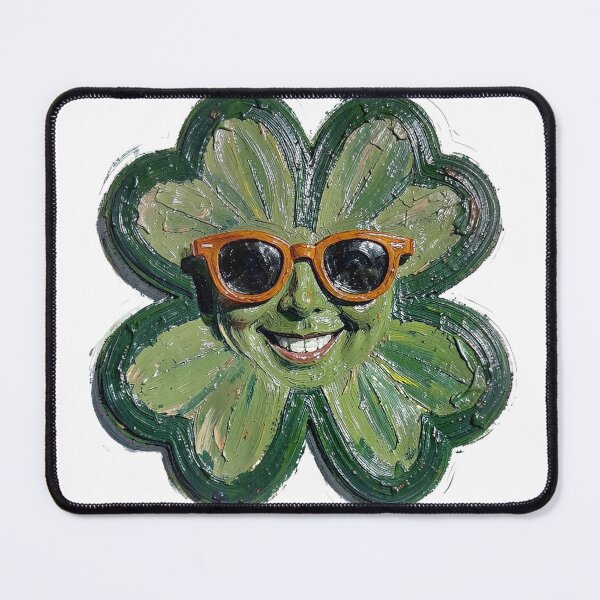 Item preview, Smiling Four-Leaf Clover Oil Painting designed and sold by Bloomkept.