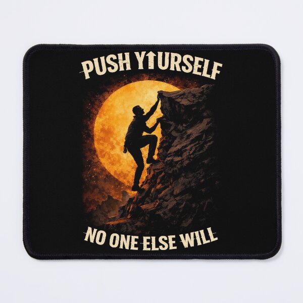 Item preview, Push Yourself! No One Else Will Climbing Motivation Minimal Streetwear Design designed and sold by apex.vibe.