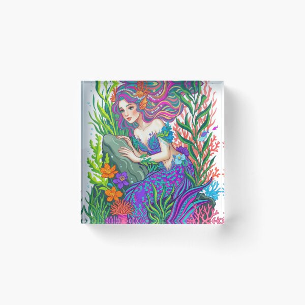 Item preview, A mermaid explores the underwater world. designed and sold by PP&RAINBOW SHOP.
