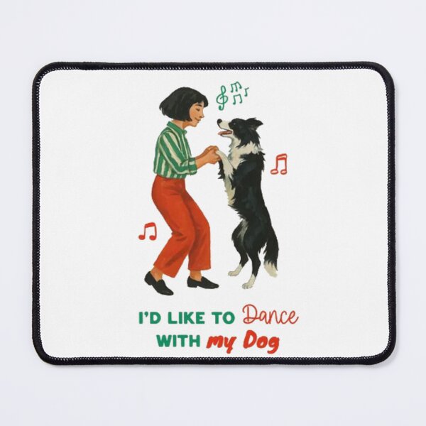 Item preview, I'd Like To Dance With My Dog - Retro Border Collie Art designed and sold by GenZFashion000.