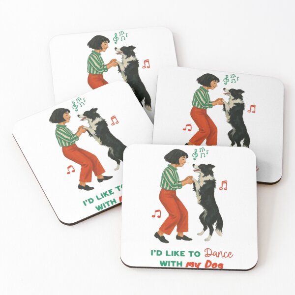 Item preview, I'd Like To Dance With My Dog - Retro Border Collie Art designed and sold by GenZFashion000.