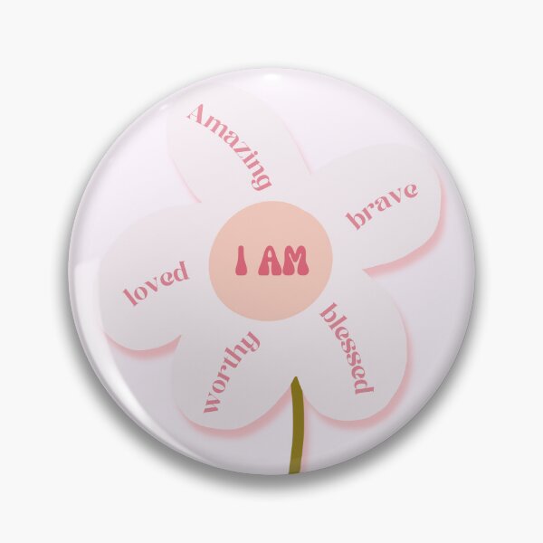 Item preview, I Am Loved Worthy Brave Blessed Amazing Affirmation Flower Art designed and sold by Wander & Whim Designs.