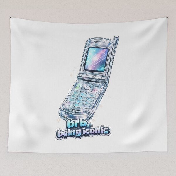 Item preview, BRB, Being Iconic Chrome Flip Phone Y2K  designed and sold by jgvisualarts.