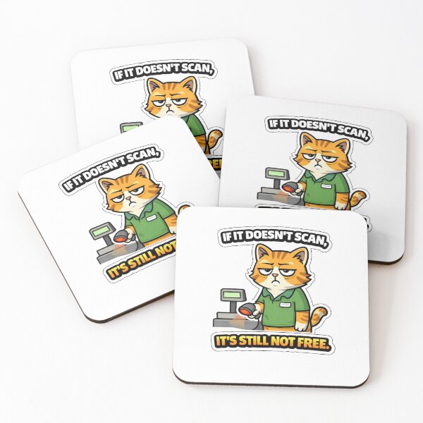 Item preview, If It Doesn’t Scan, It’s Still Not Free. — Cashier Cat Sticker designed and sold by Gentlestate.