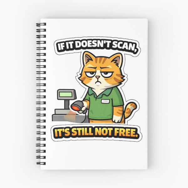 Item preview, If It Doesn’t Scan, It’s Still Not Free. — Cashier Cat Sticker designed and sold by Gentlestate.