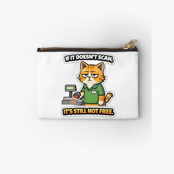 Item preview, If It Doesn’t Scan, It’s Still Not Free. — Cashier Cat Sticker designed and sold by Gentlestate.