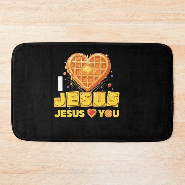 Item preview, I Love Jesus Waffle Heart Funny Christian Breakfast designed and sold by Dressed For  Duty.