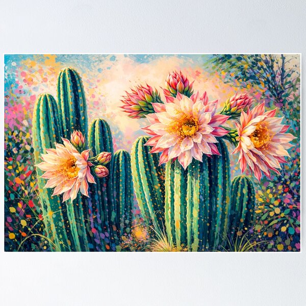 Item preview, When The Cactus Bloom designed and sold by Annette Kavney Art.