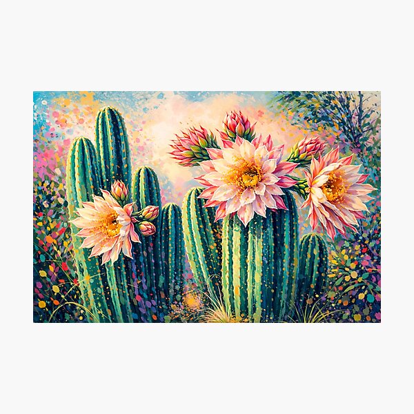 Item preview, When The Cactus Bloom designed and sold by Annette Kavney Art.