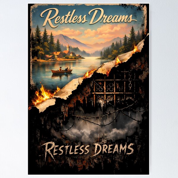 Item preview, Surreal Vintage Lakeside Decay Poster designed and sold by agearb.