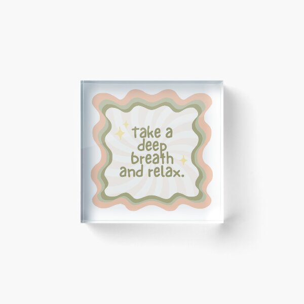 Item preview, Take A Deep Breath And Relax Retro Swirl Mindfulness Art designed and sold by Wander & Whim Designs.