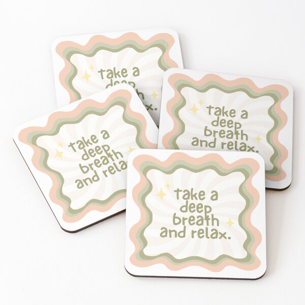 Item preview, Take A Deep Breath And Relax Retro Swirl Mindfulness Art designed and sold by Kierra & Co..