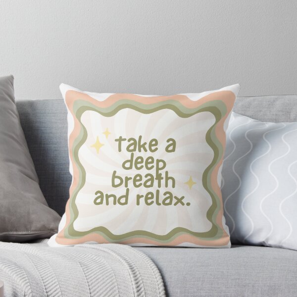 Item preview, Take A Deep Breath And Relax Retro Swirl Mindfulness Art designed and sold by Wander & Whim Designs.