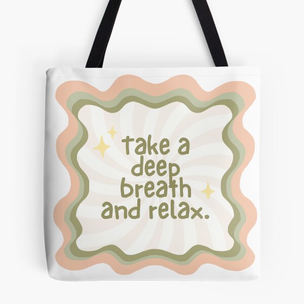 Item preview, Take A Deep Breath And Relax Retro Swirl Mindfulness Art designed and sold by Kierra & Co..