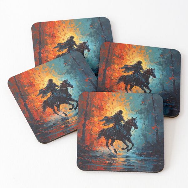 Item preview, Fire and Shadow Rider — Abstract Oil Painting designed and sold by ShadowsandSepia.